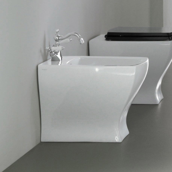 Биде напольное ArtCeram Jazz белый глянцевый, с 1 отверстием под смеситель JZB002 01 00*1 (детальная фотография), напольные, приставные