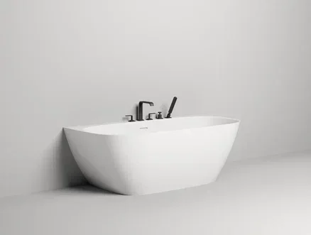 Ванна из искусственного камня Salini Sofia Wall 180x85 см белая глянцевая 102513G (детальная фотография), литьевой мрамор