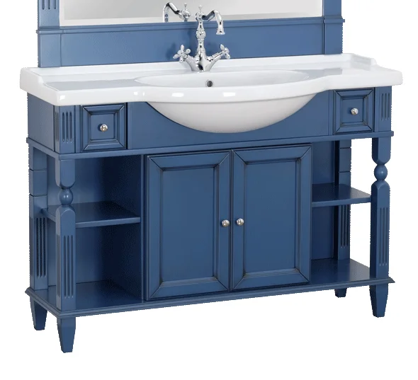 Тумба под раковину напольная Migliore Kantri 121 см Blue Patinato 26728 (детальная фотография)