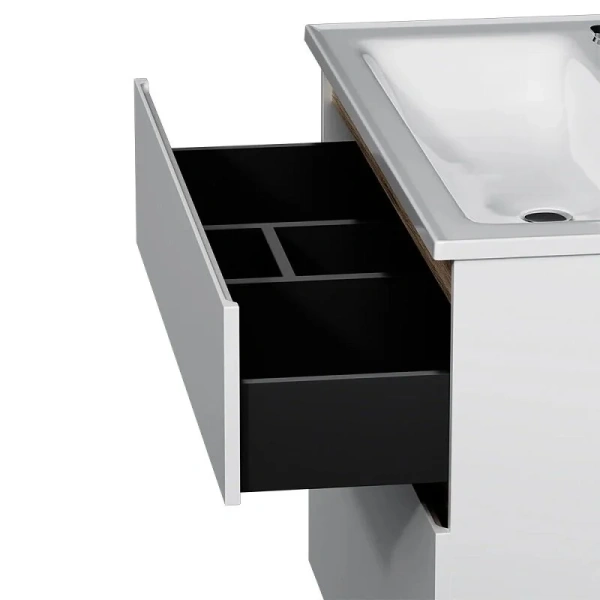 Тумба с раковиной напольная Am.Pm X-Joy M85AFSX1002WG 100 см с двумя ящиками (детальная фотография), напольная, пристенная