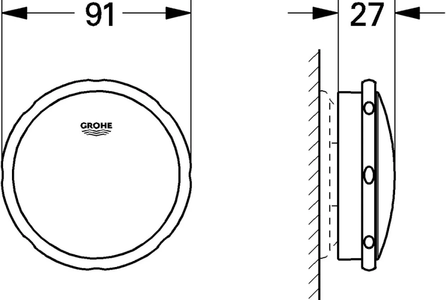 Накладная панель для ванны на слив-перелив Grohe Talento 19025000 (детальная фотография), недорогие