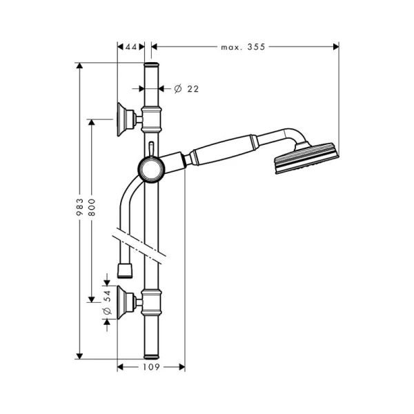 Душевой набор Axor Montrex 27982 (детальная фотография), душевые гарнитуры