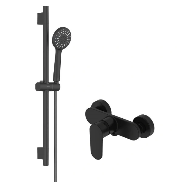 Душевой комплект Акватек Ника черный матовый AQ1832MB (детальная фотография)