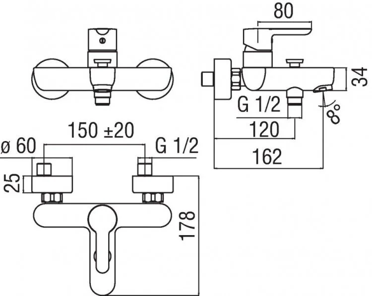 Смеситель для ванны Nobili ABC хром AB87110/1CR (детальная фотография), для ванны