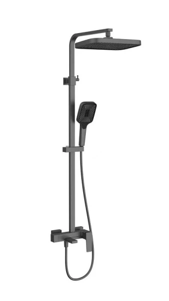 Душевая стойка Vincea Cube вороненая сталь VSFS-4C12GM (детальная фотография)