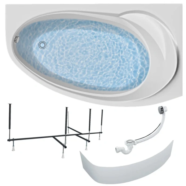 Ванна акриловая 1MarKa Julianna 01дж1710лкп/01дж1710пкп, 170 x 100 см, левая/правая, цвет белый (детальная фотография) index_1