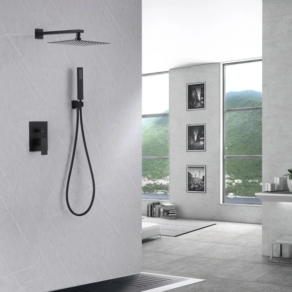 Душевой комплект Abber Daheim черный матовый AF8219B (детальная фотография), черные