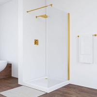 Душевая перегородка профиль золотой стекло сатин Vegas-glass