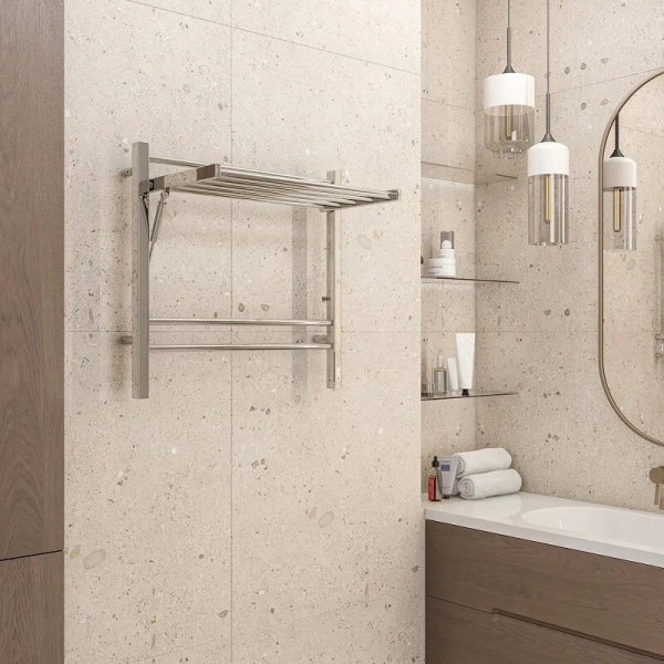 Полотенцесушитель электрический Terminus Горизонт П8 600х600 с полкой 4670078543424 (детальная фотография), лесенка