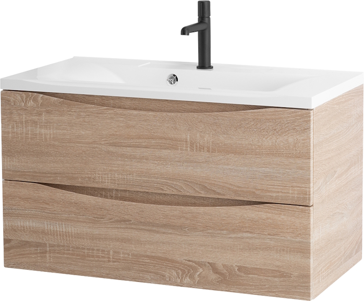 Тумба под раковину подвесная BelBagno Marino 80 см Rovere Bianco MARINO-800-2C-SO-WO-P (детальная фотография)
