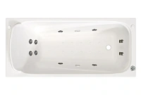 Гидромассажная ванна Радомир Роза 2-81-2-0-9-208Р, 169 x 77 см, рама-подставка разборная, фронтальный экран скандинавского вида, сифон, слив-перелив автомат, гидромассаж Терапия хром КУ 200, белая