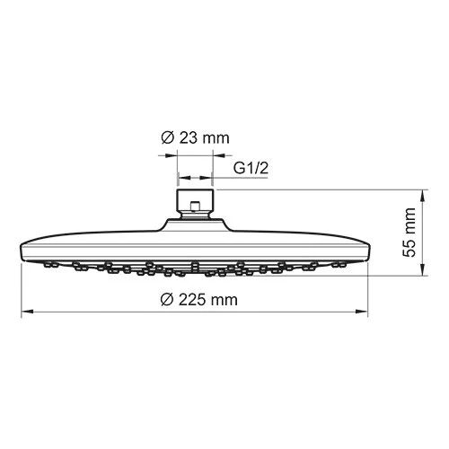Верхний душ Wasserkraft черный Soft-touch A077 (детальная фотография), верхние души