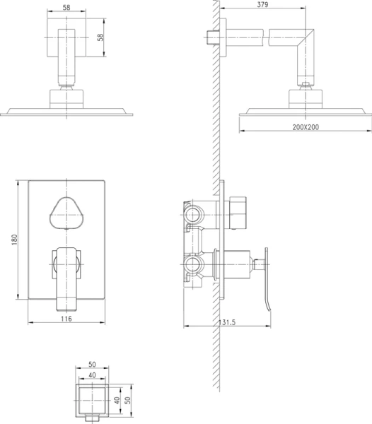 Душевой комплект Lemark Contest хром/белый LM5829CW (детальная фотография), душевые комплекты, наборы