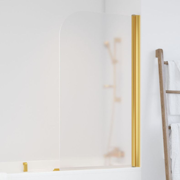 Душевая шторка на ванную профиль золотой стекло сатин Vegas-glass EV 76 09 10 R (детальная фотография)