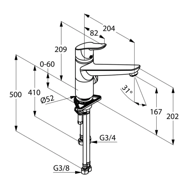 Смеситель для кухни Kludi Objekta с переключателем 325770575 (детальная фотография), для кухни