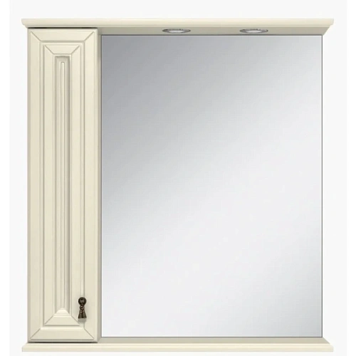 Зеркальный шкаф с подсветкой Misty Лувр 85 см слоновая кость левый - фото 3