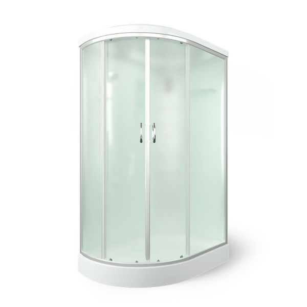 Душевая кабина, задняя стенка белая, стекло матовое, Erlit Comfort ER 4512P-С3 (детальная фотография), стеклянные, матовые index_1