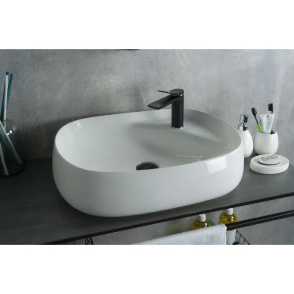 Раковина GID Lago N9048 59 см белая 51185 (детальная фотография), керамические