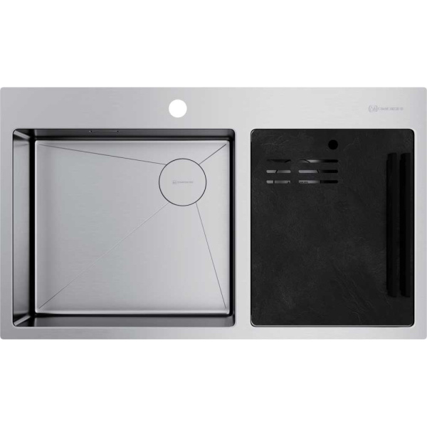 Мойка для кухни Omoikiri Akisame 86-2 Side IN 86 см нержавеющая сталь 4997021 (детальная фотография)
