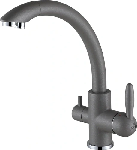 Смеситель для кухни Paulmark Essen серый металлик - фото 9