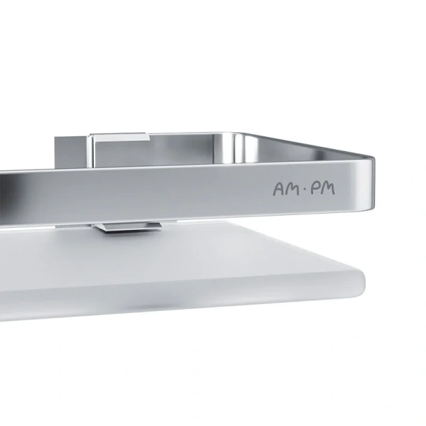 Полочка для ванной Am.Pm Sense L стеклянная A7455100 (детальная фотография), матовый хром