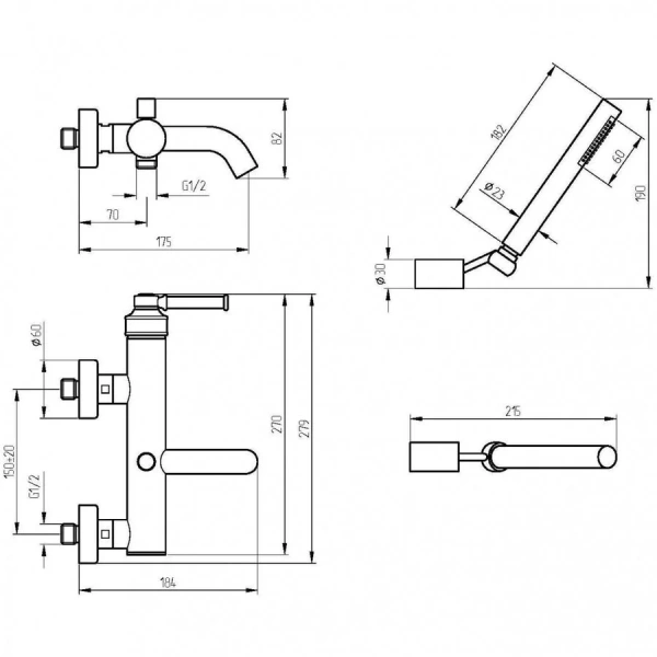Смеситель для ванны Migliore Ermitage Mini орех/бронза 30193 (детальная фотография), для ванны