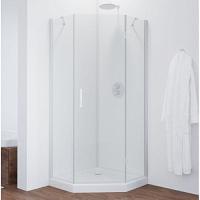 Душевой уголок профиль белый стекло прозрачное Vegas-glass