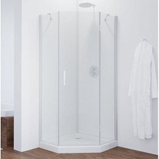 Душевой уголок профиль белый стекло прозрачное Vegas-glass