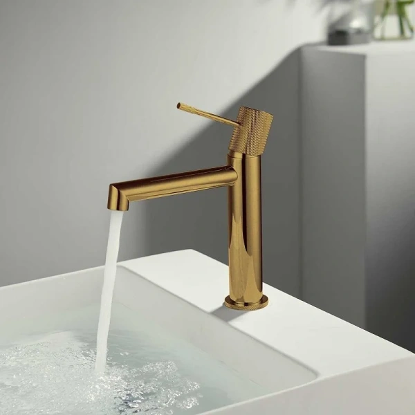 Смеситель для раковины Vincea Desire брашированное золото VBF-1D1BG (детальная фотография), золото