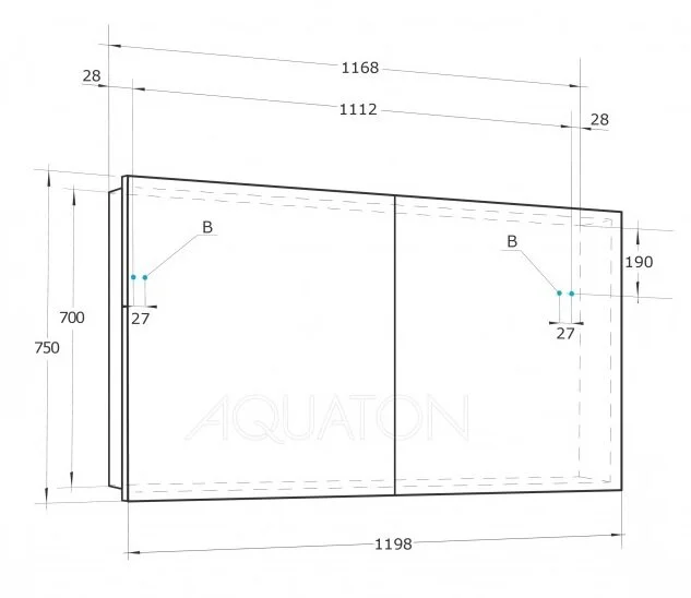 Зеркальный шкаф Акватон Лондри 120 см белый глянцевый 1A267402LH010 (детальная фотография), в наличии