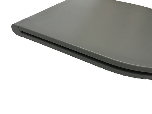 Унитаз подвесной CeramaLux серый матовый 2197MG (детальная фотография), безободковые, сиденье с микролифтом , с антивсплеском