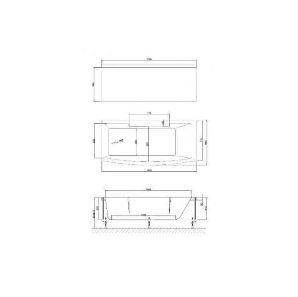 Акриловая ванна Royal Bath Fato RB326100, 170 x 85 см, цвет белый (детальная фотография), акриловые