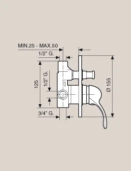 Смеситель для душа Emmevi Melody 11019 11019CR (детальная фотография), для душа