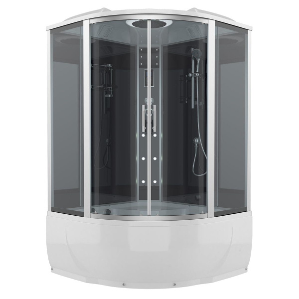 Душевой бокс, задние стенки зеркальные, стекло тонированное, Erlit Comfort ER 4335T-C2 ER4335T-C2 (детальная фотография), четверть круга