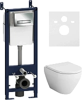 Унитаз с инсталляцией Am.Pm Spirit с клавишей глянцевый хром