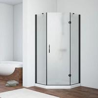Душевой уголок профиль черный матовый стекло сатин Vegas-glass