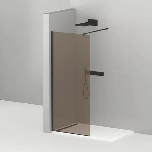 Душевая перегородка Cezares Liberta 110 см стекло бронза, профиль черный - фото 5