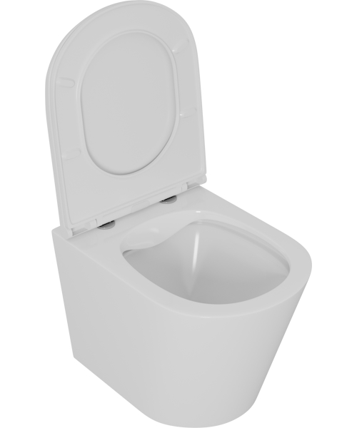 Унитаз подвесной D&K Venice безободковый белый DT1026016 (детальная фотография), современные, hi-tech, круглые