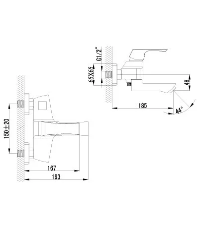 Смеситель для ванны Lemark Unit LM4514C (детальная фотография), для ванны