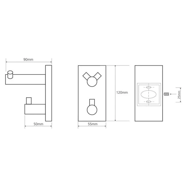 Крючок для ванной Bemeta Beta двойной 132405222 (детальная фотография), современные, hi-tech