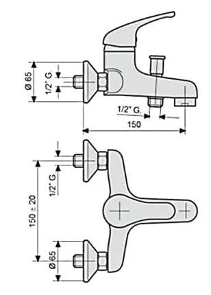 Смеситель для ванны Emmevi Winny 95001A 95001CR (детальная фотография), для ванны