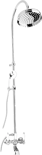 Душевая стойка Cezares First хром ручки белые - фото 2