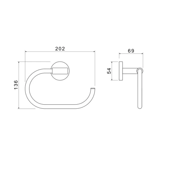 Полотенцедержатель Акватек Оберон хром AQ4221CR (детальная фотография), современные, hi-tech