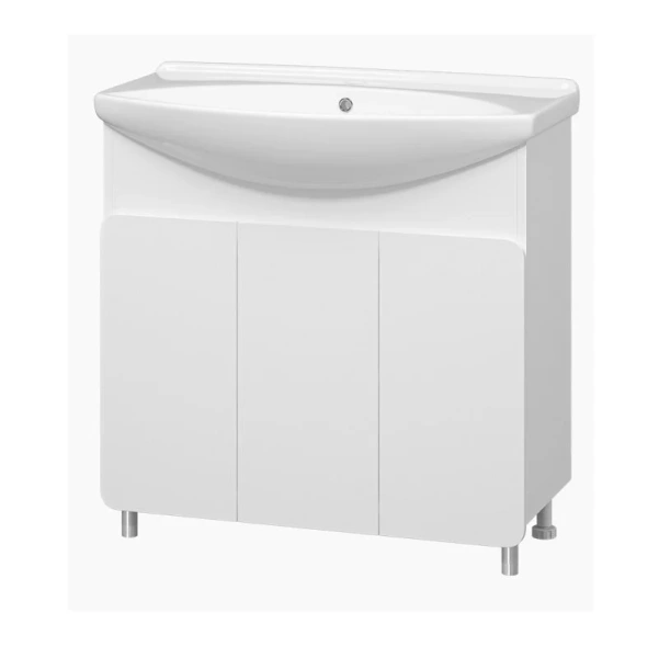 Тумба под раковину напольная Misty Чегет 85 см белая П-Чег-01085-011 (детальная фотография), моноблок