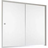 Душевая шторка на ванную профиль матовый хром стекло сатин Vegas-glass