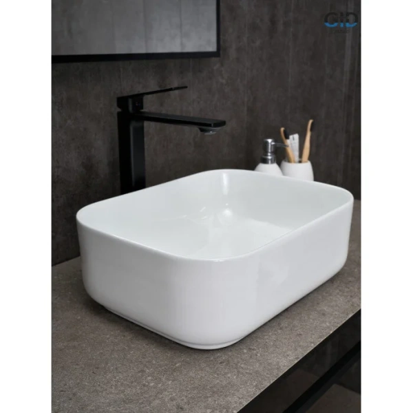 Раковина GID Geometrico N1335 40 см прямоугольная 51238 (детальная фотография), белые