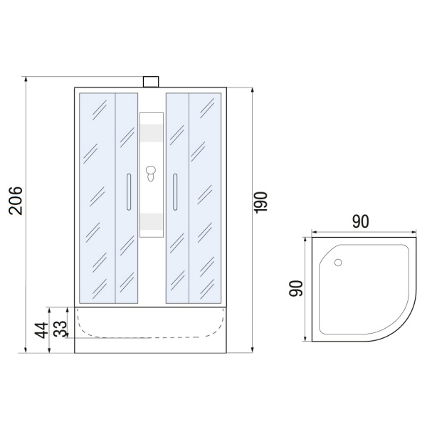 Схема (детальная фотография), с высоким, глубоким поддоном, глубокий поддон
