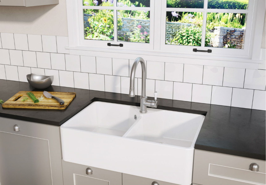 Мойка для кухни Blanco Villae Double 80 см белая 525164 (детальная фотография), из искусственного гранита