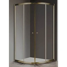 Душевой уголок Cezares Giubileo 90х90 см стекло прозрачное профиль золото