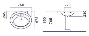 Раковина Hatria Dolcevita 75х60 см Y0EW01 (детальная фотография), подвесные